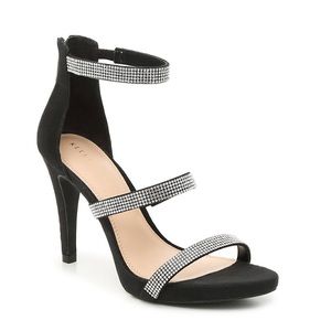 Kelly & Katie Black Rhinestone Strappy Heel